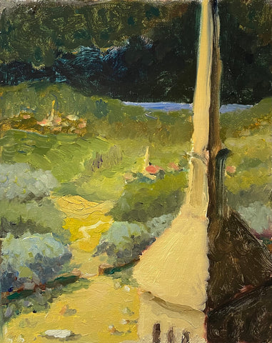 Study for La vallée des cloches, oil on linen on board painting by Cerulean Arts Collective Member Jeff Thomsen