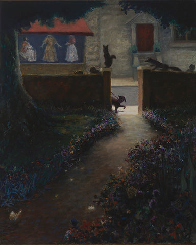 Summer Night in a Quiet City, oil on linen painting by Cerulean Arts Collective Member Jeff Thomsen