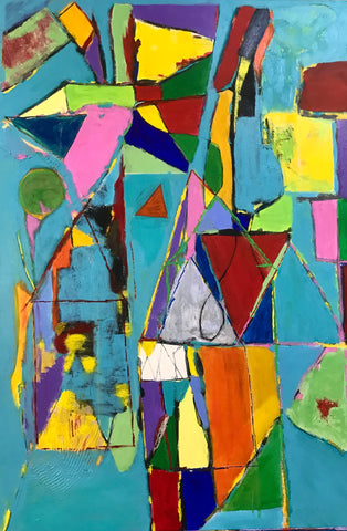 The Village, acrylic on canvas painting by Bill Timmins