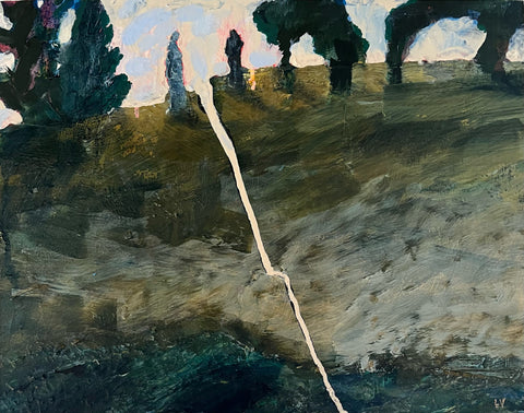 Fault Line, oil on panel painting by Maine artist Louise Vinueza.