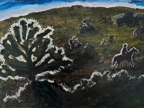 Moving On, oil on panel painting by Maine artist Louise Vinueza.