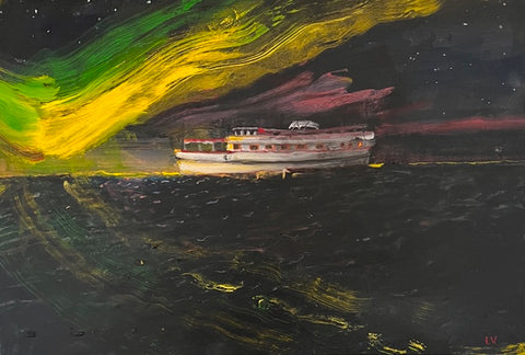 Phenomena, oil on panel painting by Maine artist Louise Vinueza.