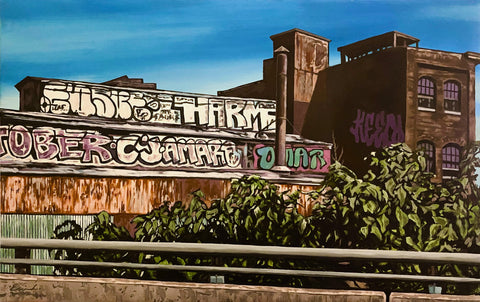 Old Fishtown, acrylic on canvas painting by Eric Weedeman