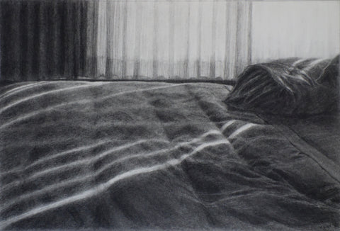 Crossing, graphite on Arches 140 lb hot press paper drawing by Kathleen Wert