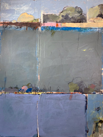 Greenwich Farm 4, mixed media collage on board by Cerulean Arts Collective member Mark Willie