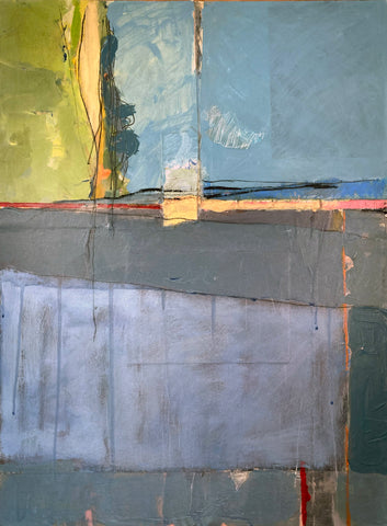 Greenwich Farm 6, mixed media collage on board by Cerulean Arts Collective member Mark Willie