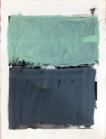 Landscape 1, stone lithograph & acrylic paint on paper print by Cerulean Arts Collective member Mark Willie