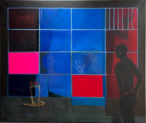 Life on Mars, acrylic on canvas painting by Cerulean Arts Collective Member Ruth Wolf