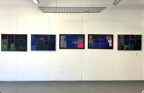 Predestination, acrylic on canvas painting (5 canvases) by Cerulean Arts Collective Member Ruth Wolf