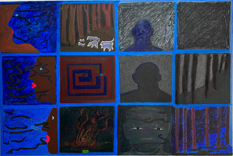 Predestination, Moondance (they told us to stop thinking), acrylic on canvas painting by Cerulean Arts Collective Member Ruth Wolf.